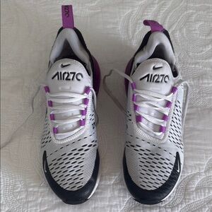 Nike Air 270 White Black Purple Sneakers